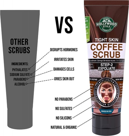 صنفرة ومبيض بالقهوة لشد البشرة من هوليود ستايل 100 مل