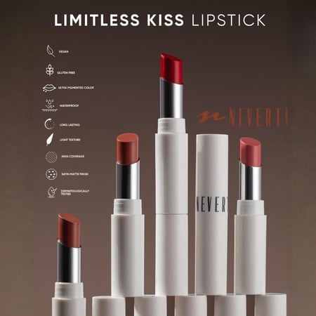 أحمر شفاه روج كريمي ليمتلس كيس ضد الماء من نيفرتي - 008 ستاي فابولوس