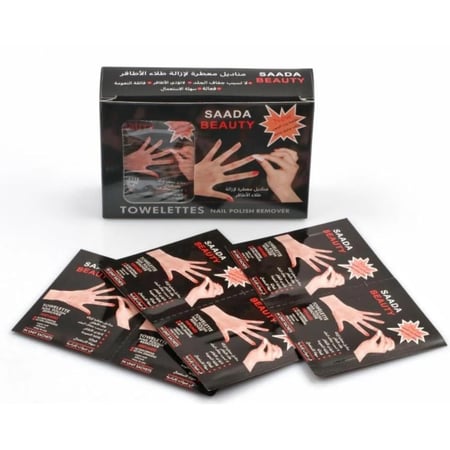 مناديل معطرة لازالة طلاء الاظافر بخلاصة زيت اليمون من سعادة بيوتي - 24 ظرف