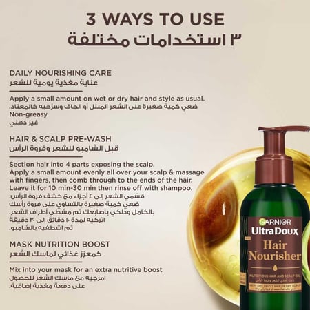 زيت مغذي للشعر بالأفوكادو وزبدة الشيا من غارنييه  120مل