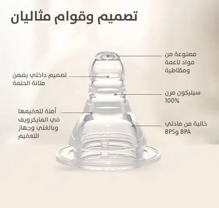 حلمة سيليكون مرنة تدفق متوسط 4-5 شهور من بيجون