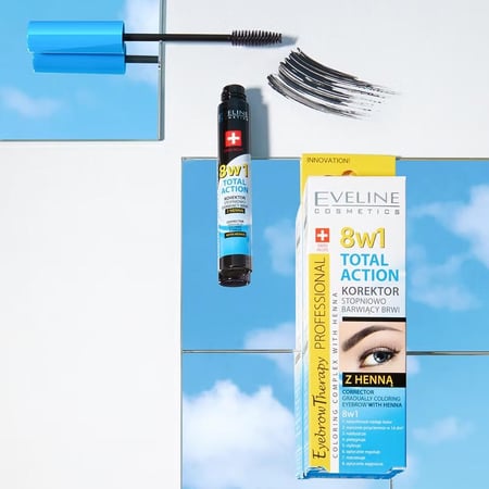 ماسكرا توتال أكشن لتلوين وتحديد ورسم الحواجب بالحناء من ايفلين - 10 مل