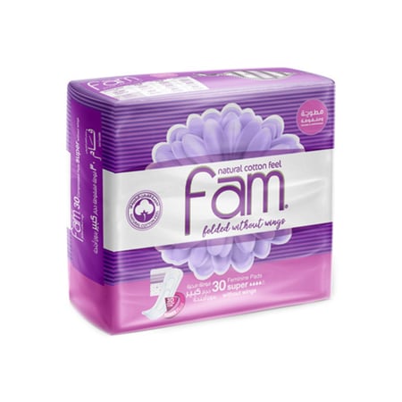 فوط بدون أجنحة مضغوط وردي من فام 30 حجم كبير