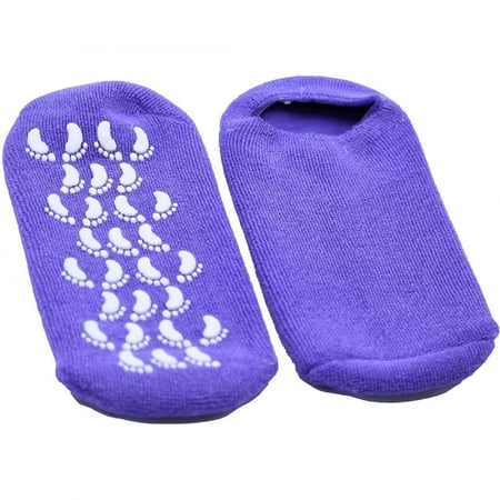 جوارب جل مرطبة بزيت الجوجوبا وزيت الزيتون وفيتامين هـ وزيت الورد للعناية بالقدمين من سبا سيستم - ألوان متعددة