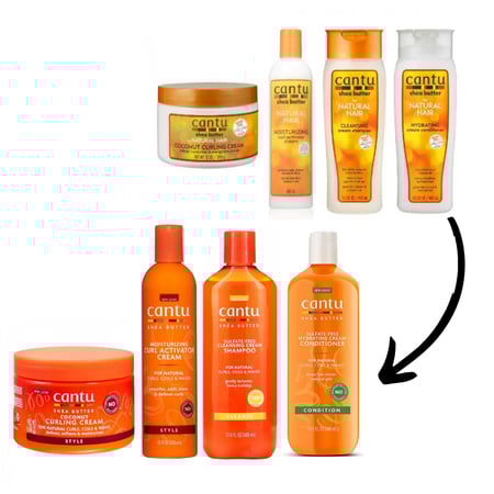 مجموعة كانتو للشعر الطبيعي والكيرلي و الجاف بالشيا 4 منتجات من كانتو
