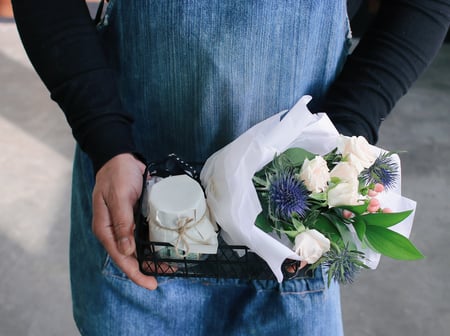 باقة ورد فاصلة كل الشكر