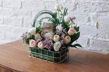 سلة ورد فاصلة عذبة