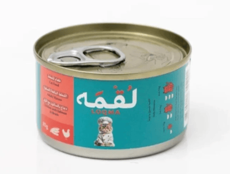 لقمه طعام للقطط بالدجاج والسالمون في الجلي 85غ