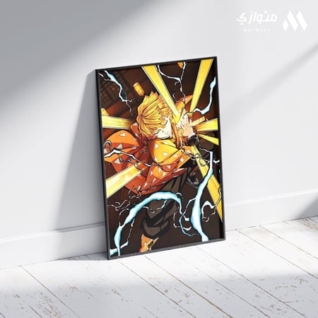 بوستر أنمي 3D متحرك - زينيتسو تانجيرو كيميتسو من أنمي قاتل الشياطين