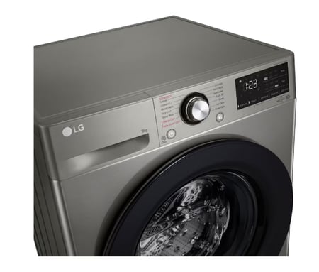إل جى غسالة منزلية أتوماتيك تعبئة أمامية، 9 كجم، تنشيف 6 كجم، 1400 دورة، فضي - WSV0906XM