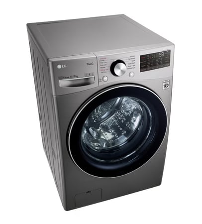 ال جي غسالة  15 كجم  تحميل أمامي مع مجفف 8 كجم ، فضي - WS1508XMT