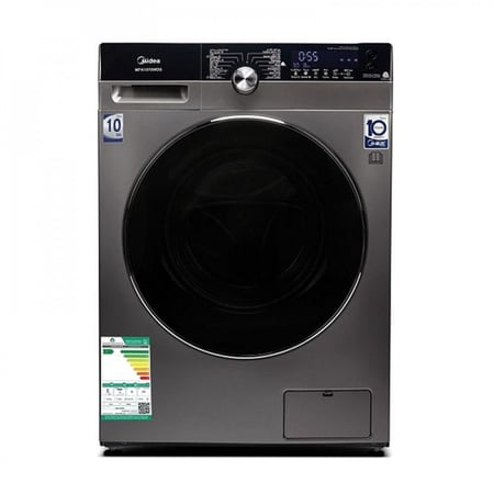 ميديا غسالة اتوماتيك تعبئة امامية 10 كيلوجرام، تنشيف 100%، 14 برنامج، انفرتر، ، ابيض - MFK1070WD