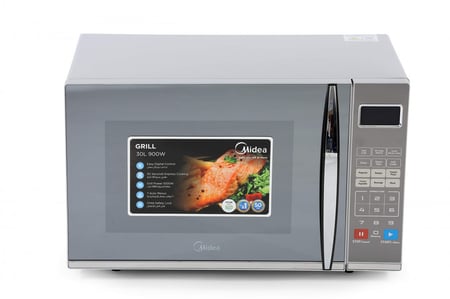 مايكرويف كهربائي ميديا 30 لتر مع شواية صنع في الصين 900 واط فضي ديجيتال EG930AHM-S