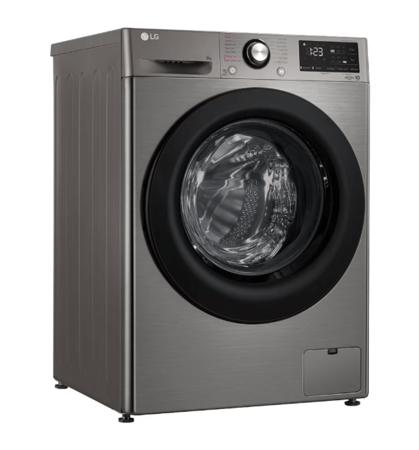 إل جى غسالة منزلية أتوماتيك تعبئة أمامية، 9 كجم، تنشيف 6 كجم، 1400 دورة، فضي - WSV0906XM