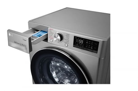 (LG غسالة اتوماتيك 10.5 ك استيل امامية تنشيف 100%) - WSV1107XMT