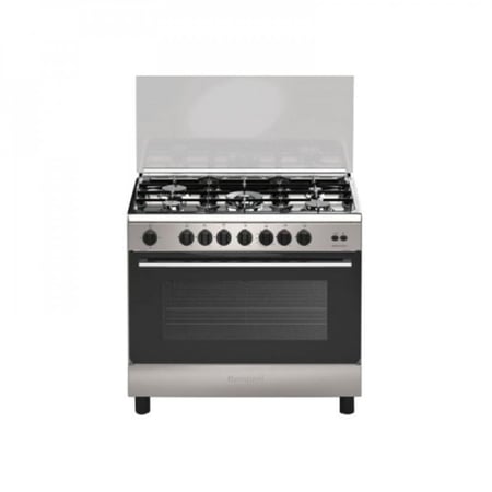 "بومباني فرن غاز 60×90 سم، 5 شعلة غاز، أمان كامل، صناعة إيطالية، ستيل - DIVA90GG5TCIX "