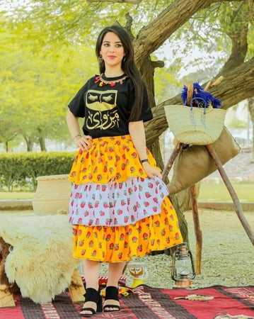 تيور شالكي رمضاني نسائي بالاسم بلوزه تنوره