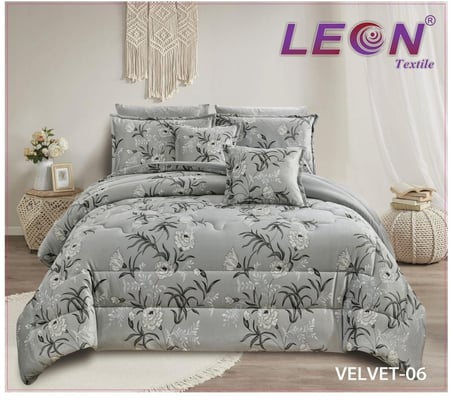 مفرش ليون فلفت مشجر مخمل شتوي