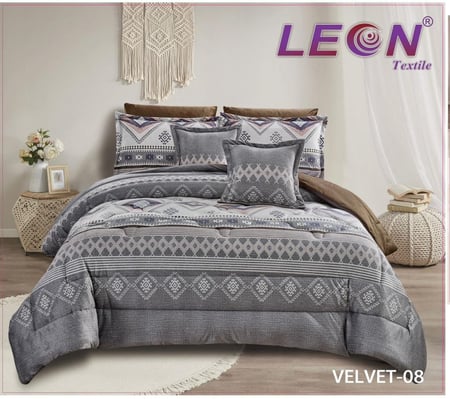 مفرش ليون فلفت مشجر مخمل شتوي