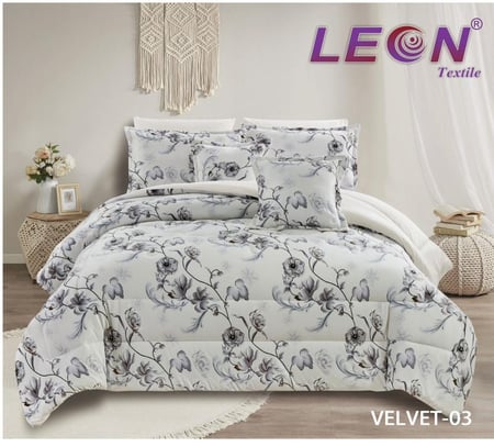 مفرش ليون فلفت مشجر مخمل شتوي