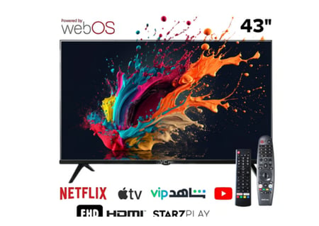 شاشة جي في سي برو 43 بوصة سمارت WebOS بدقة FHD مع ريموت ماجيك – موديل GVC-43GW6100