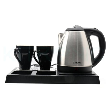 جي في سي برو غلاية فنادق بكوبين إضافين - 1.5 ليتر - 1800 واط - ستانلس ستيل - فضي وأسود - GVKH-333