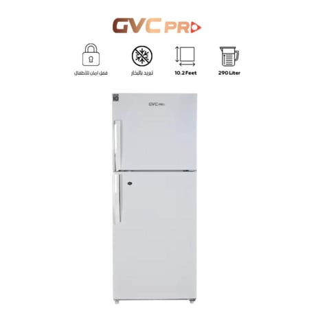 جي في سي برو ثلاجة بابين 10.2 قدم مكعب - 290 ليتر - أبيض - GVRF-550