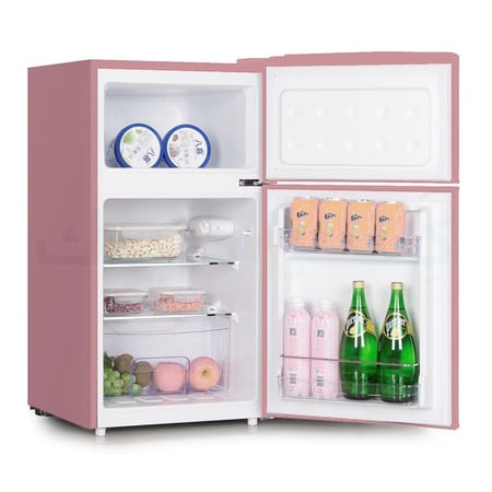 جي في سي برو ثلاجة كلاسيك - بابين - 85 ليتر - 3 قدم - وردي - GVRG-199