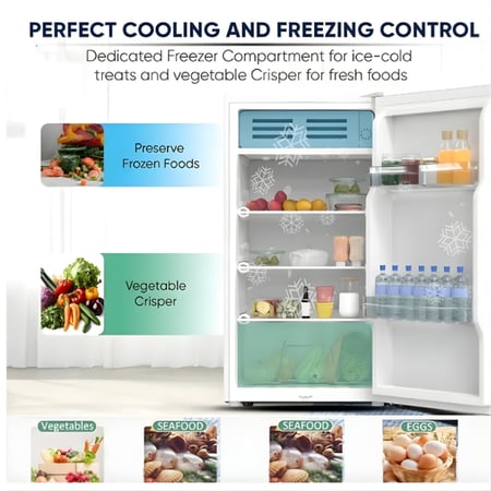 ثلاجة بروماتيك باب واحد 3 قدم مكعب - 84 ليتر - أبيض - NDR - 90L