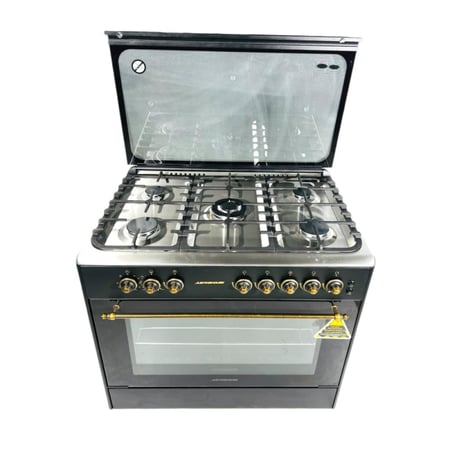 جستنج هاوس فرن غاز كلاسيك 5 شعلات - 60×90 سم - منصب ثقيل أسود - JSFT9090