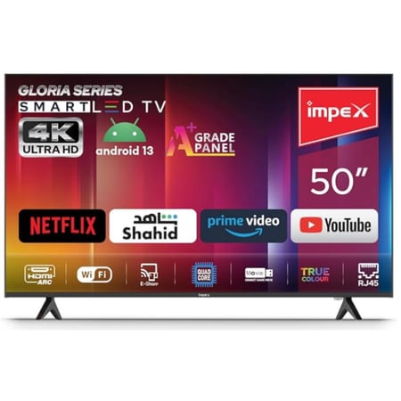 تلفزيون امبيكس جلوريا 50 بوصة 4K QLED – سمارت بنظام أندرويد 14
