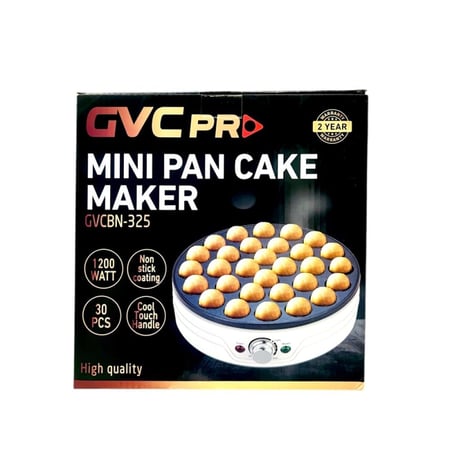 جي في سي برو صانعة ميني بان كيك - 30 عين - 1200 واط - أسود - GVCBN-325