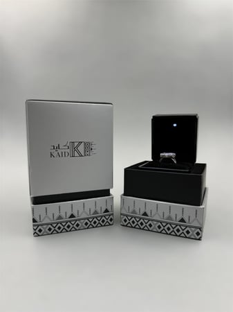 تايقر | خاتم ملكي مخالب فضة عيار 925 - رصاصي مخطط