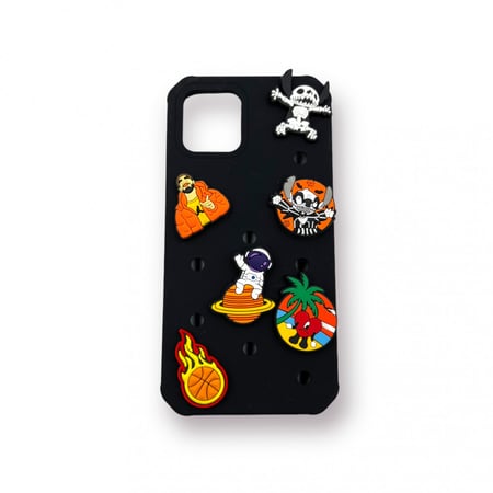 كفر  كروكس ايفون  - IPhone cover - كفر  اسود اسود ساده