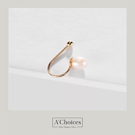 قرط مصنوع من النيكل مع اللؤلؤ الباروكي المقاوم للماء من دون ثقب (عدد 1)