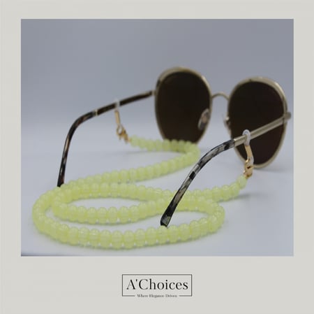 سلسلة بخرز ملون للنظارة او للسماعة وتستخدم ايضا لوحدها بلون أخضر و أصفر وبنفسجي