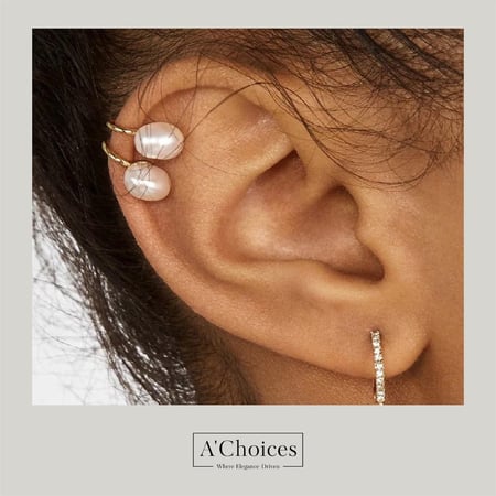 قرط مصنوع من النيكل مع اللؤلؤ - متجر اي تشويسز