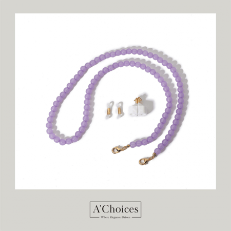 سلسلة بخرز ملون للنظارة او للسماعة وتستخدم ايضا لوحدها بلون أخضر و أصفر وبنفسجي