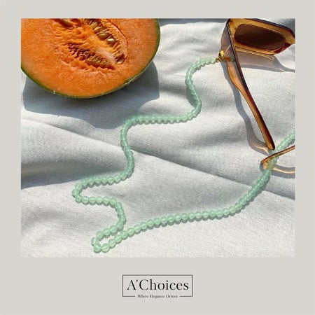 سلسلة بخرز ملون للنظارة او للسماعة وتستخدم ايضا لوحدها بلون أخضر و أصفر وبنفسجي