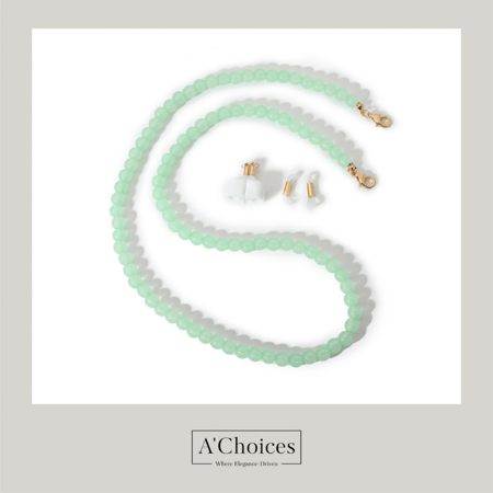 سلسلة بخرز ملون للنظارة او للسماعة وتستخدم ايضا لوحدها بلون أخضر و أصفر وبنفسجي