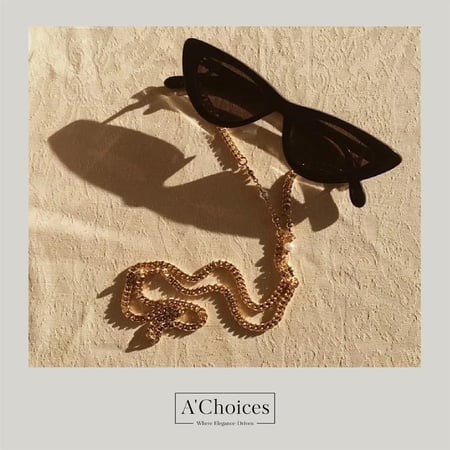 سلسلة ذهبية مع حبات اللؤلؤ للنظارة والسماعة - متجر اي تشويسز