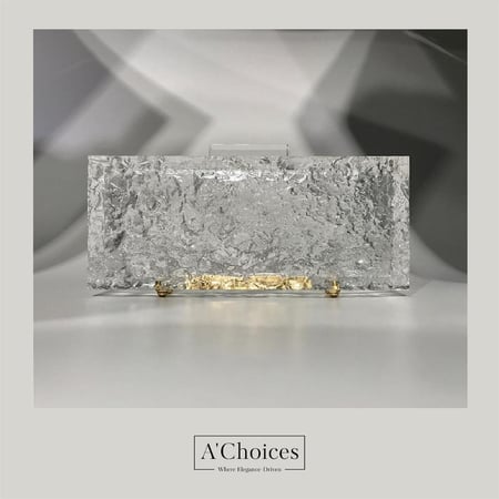 حقيبة يد صغيرة من الإكريليك المكسر الشفاف سهلة الفتح مع ستراب طويل شفاف