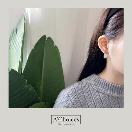 اقراط ذهبية مصنوعة من الفضة عيار 925 مع حجر بيضاوي