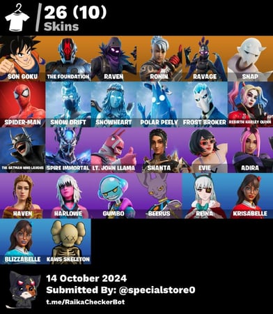 حساب فورت نايت السكنات 26 + ايميل اساسي و يتغير - الباقي بالوصف