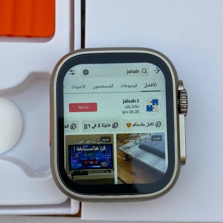 ساعه ذكيه 8 الترا بشريحة SIM تدعم التيك توك والسناب واليوتيوب وقوقل والواتس اب يوجد اسوارين مجانية