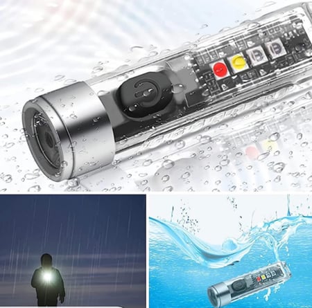 كشاف صغير للرحلات - يجي مع ميدالية المفاتيح صغير جداً ويجي بعدة وضعيات للاضاءة