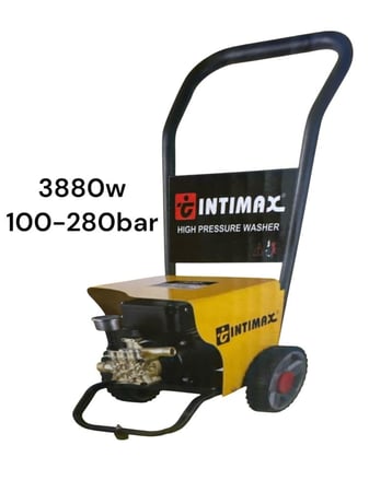 مضخة غسيل واشقان ماركة intimax ب 2 كفرات 3880 .واط 100-280 بار الصناعة الصين 'طول اللي 8 امتار يجميع ملحقاتها وسحب الماء من السطل