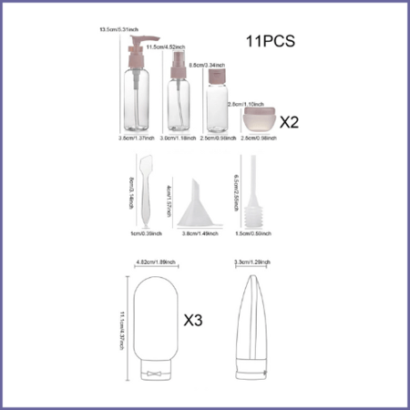 مجموعة السفر - 8 قطع