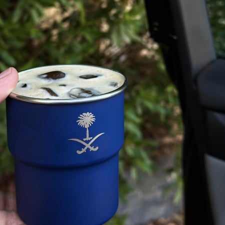 كوب سيفين ونخلة | أزرق