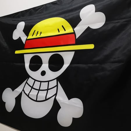 علم كبير لشعار قراصنة قبعة القش